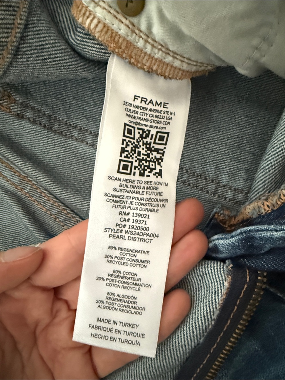 FRAME Angled Zipper Barrel Jeans in Rhode (27) - Picture 7 of 7